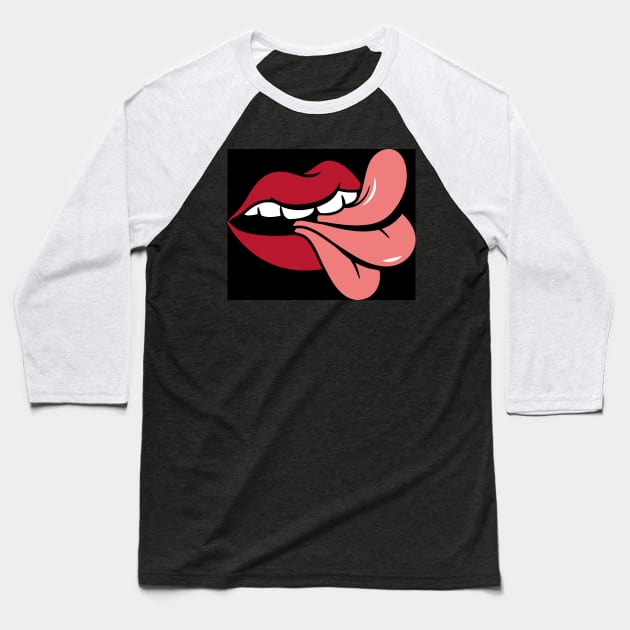 Mund Lippen Zunge lustiges Geschenk Design Baseball T-Shirt by star trek fanart and more